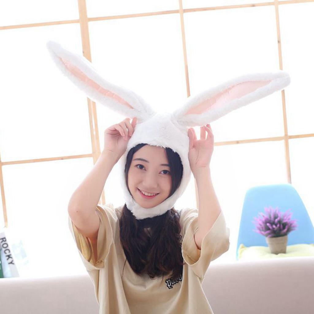 

Bunny Hat Cartoon Rabbit Long Ears Plush Costume Hat for Winter Children’s Party Halloween Christmas Photo Prop білий
