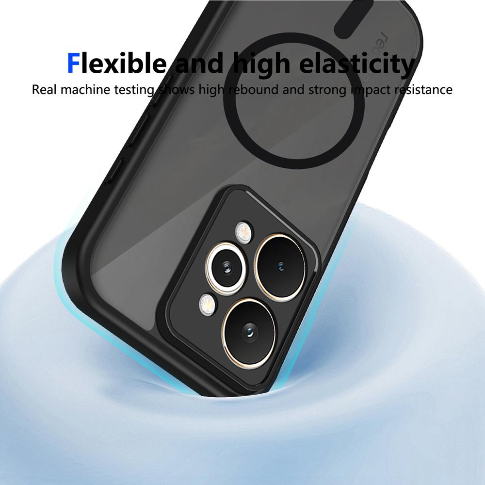 KEYSION Custodia Magnetica per Telefono per Realme 15 Pro 5G Silicone+PC Traslucida Opaca Trasparente Cover Posteriore Antiurto per OPPO Realme 15 5G