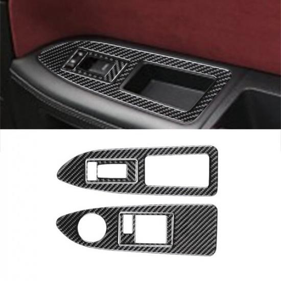 For Dodge Challenger 2008-2014 Carbon Fiber Interior Door Window Control Cover