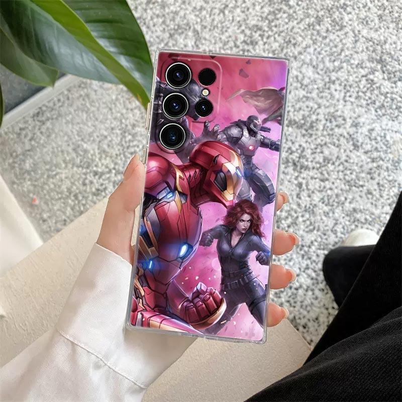 

Прозрачный чехол Marvel Железный Человек Капитан Америка для Samsung Galaxy S26 S25 Ultra S24 S22 S26 Plus S20 S23 S21 S25 FE Прозрачная крышка Galaxy S22 5G