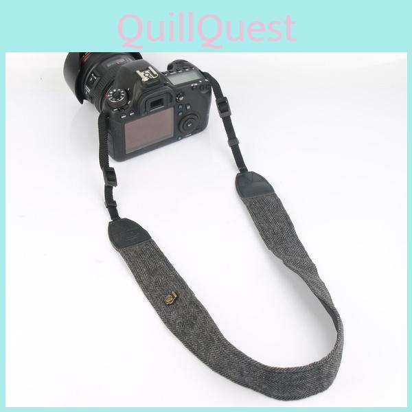 Retro Camera Shoulder Neck Strap Belt For Nikon Sony Slr Dslr Black Stripe