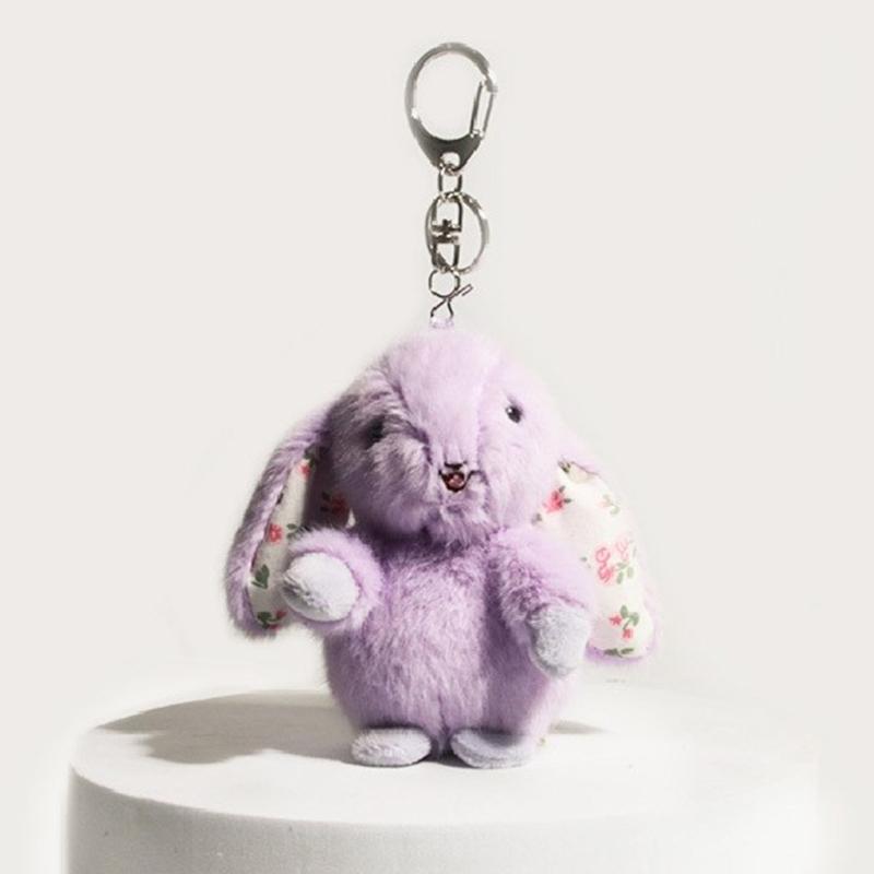 Soft Plush Rabbit Doll Keychain Lovely Doll Charm Colorful Keychain Accessory Suitable for Girls and Adults Present