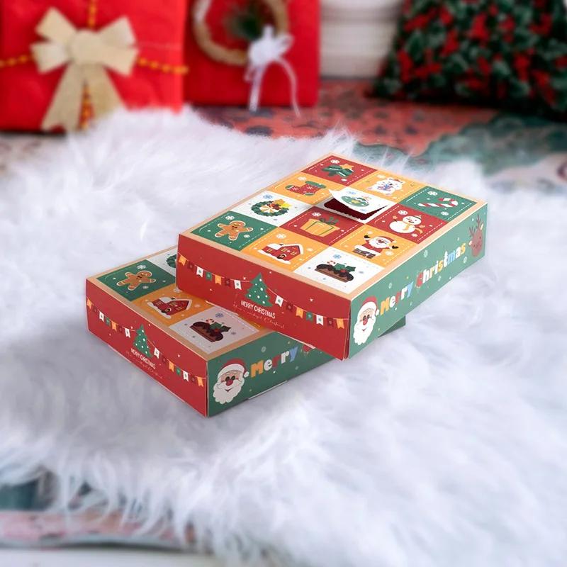 5 Stück 12 Tage Weihnachts-Adventskalender Countdown bis Weihnachten Kalender Dekoration Leere Box Nachfüllbarer Advent Weihnachten für Festival