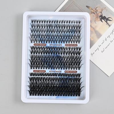 Natural Long Thin Curly Dense Black Segmented False Eyelashes for DIY