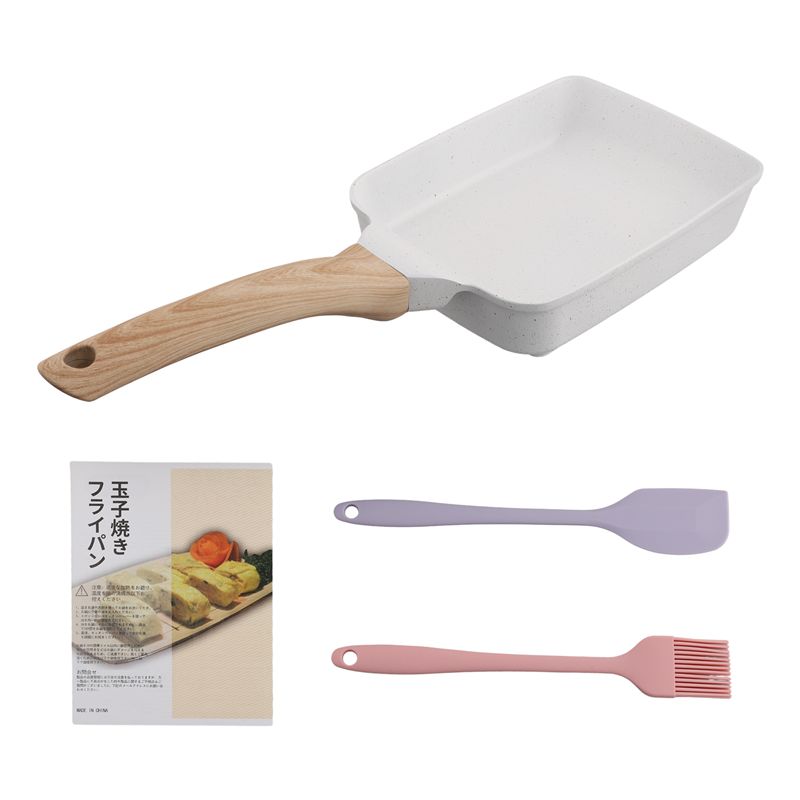 

ABJI-Tamagoyaki Pan Nonstick Japanese Omelette Pan Egg Roll Detachable Anti Scalding Handle For Stove Kitchen Accessories