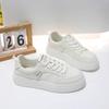 Fashion and Simple Platform White Shoes Women's 2025 New Versatile, Lightweight and Breathable College Style Sports and Leisure Board Shoes