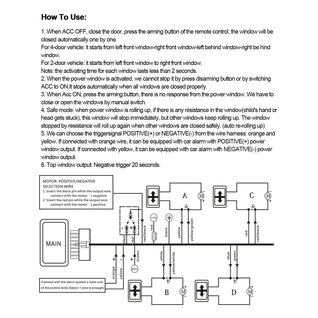 12V Universal Auto Power Window Roll Up Closer Module for 4 Door Cars 4 Door Power Window Closer  Car Closer Module