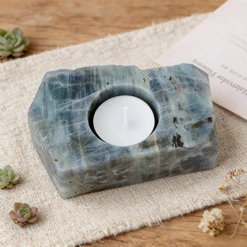 Colorful Natural Crystal Raw Stone Line Bases Incense Candle Stick Holders Crystals Cluster Aromatherapy Candlestick (as the picture,One Size)