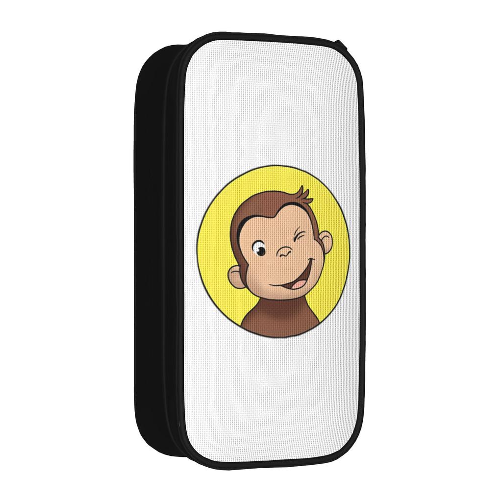 Curious George Monkey Cartoon Pencil Cases TV Series Pen Holder Bag Student Big Capacity School Gifts Pencil Pouch Stationery