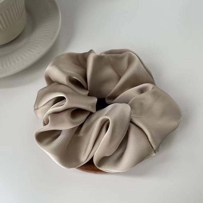 Women Solid Color Oversized Satin Silk Scrunchie Elastic Handmade Multicolor Hair Band Ponytail Holder Girls Hair Accessories
