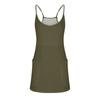 Womens Summer Sleeveless Dress V Neck Adjustable Spaghetti Strap Athletic Short Dress With Pockets