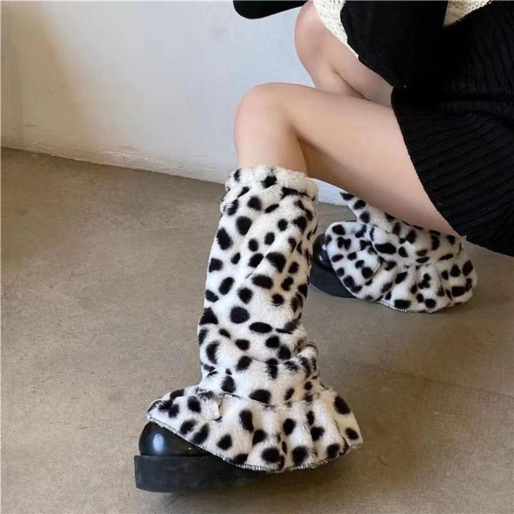 Plush Leg Warmers Winter Warm Y2K Foot Cover Kawaii Leg Cover  Lolita
