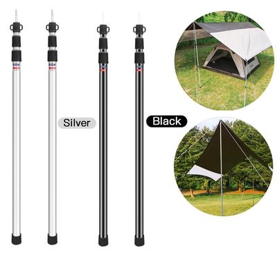 Set mit 2 verstellbaren Aluminium-Planenstangen für Camping, 228 cm, ausziehbar, tragbar, leicht, Zeltstangen für Unterstände, Überdachungen, Markisen