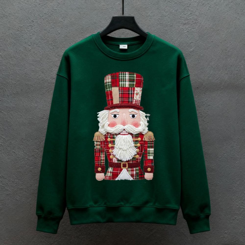 Patchwork Nutcracker Merry Christmas Png Vintage Santa Claus Digital File Cartoons Keep Warm Sweatshirt Autumn and Winter Hoody