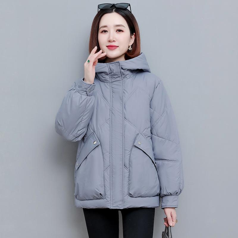 

Женская короткая куртка с капюшоном Meilaide с хлопковой подкладкой - Зимнее пальто в корейском стиле 3XL (140-165 lbs)