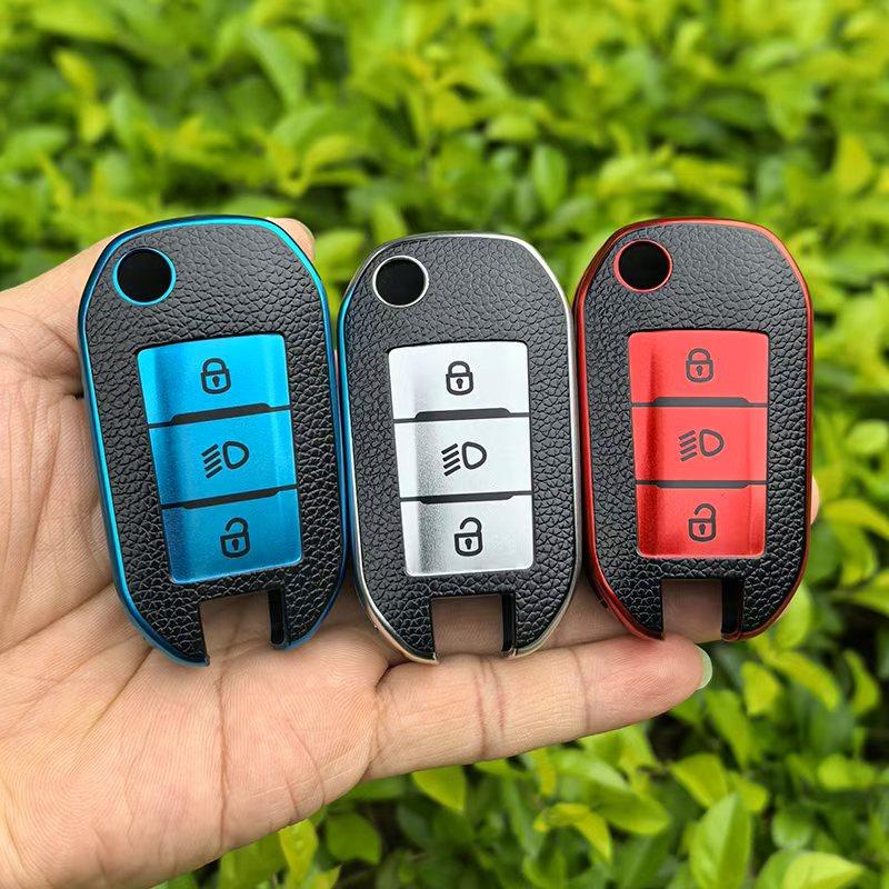 New TPU Car Flip Key Case Cover Shell For Peugeot 208 308 408 508 2008 3008 4008 5008 For Citroen C3 C4 CACTUS C6 C8 Accessories