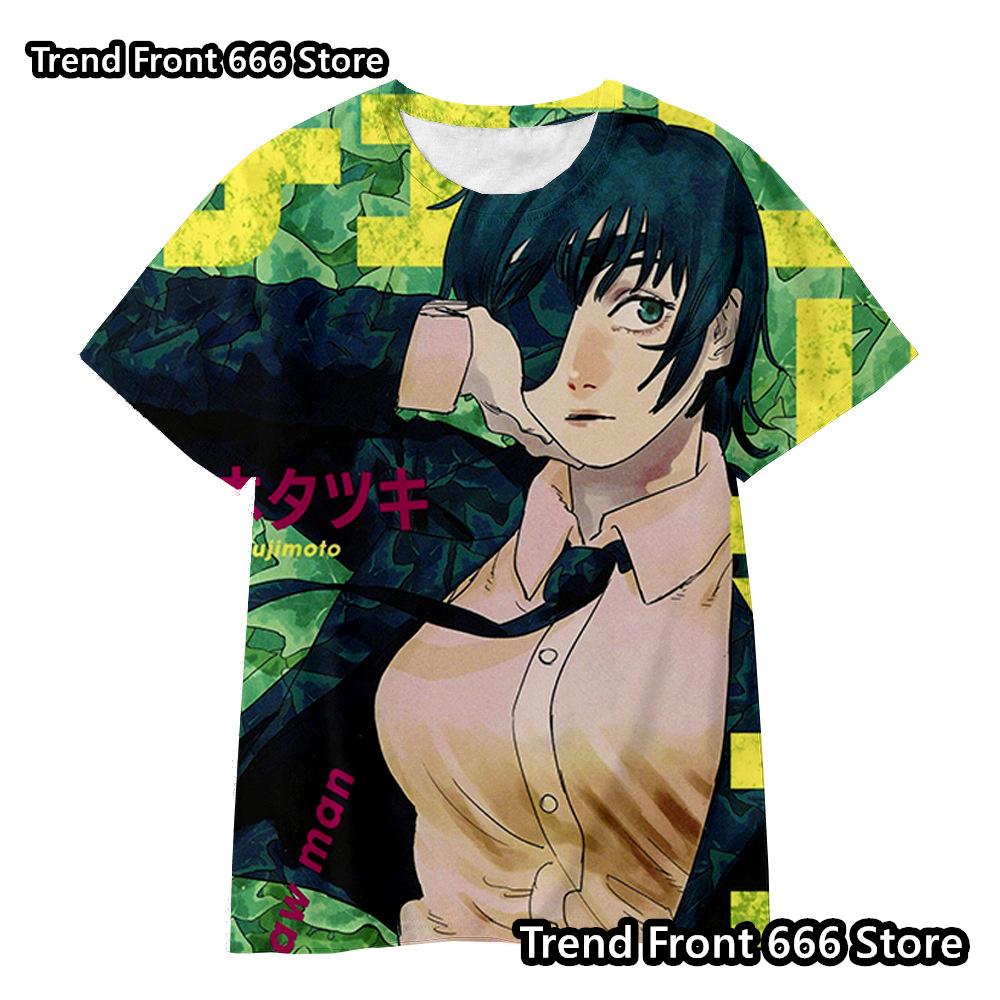 Chainsaw Man Anime 3d Prited Tops Boys Tshirt Girls Tshirts Children's Short Sleeve T-shirt Child Casual Clothes 4-14 Years