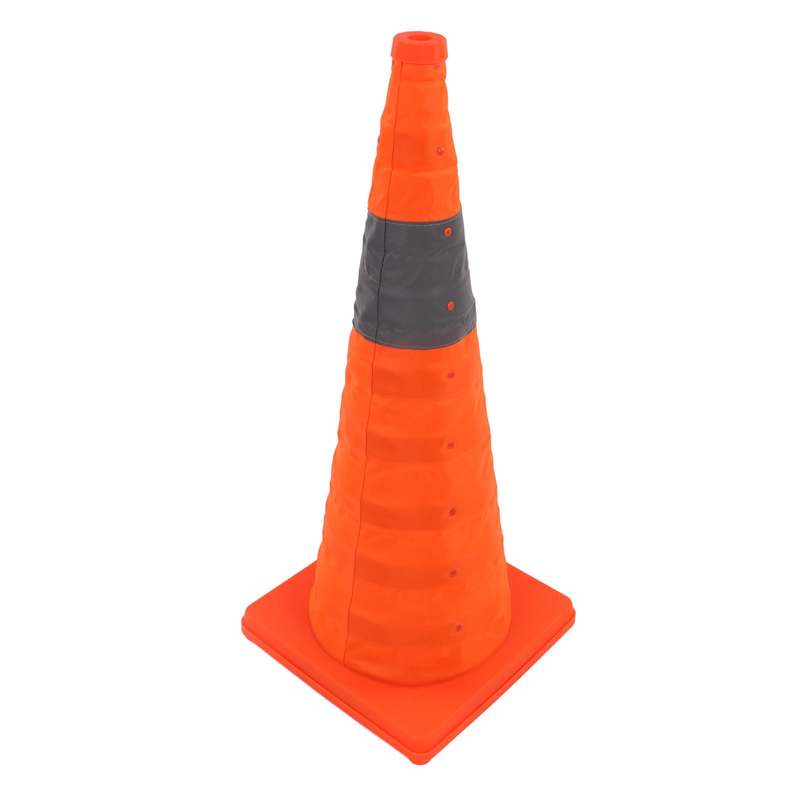 Collapsible Traffic Safety Cone 70x29x29cm Foldable Reflective Safety Road Parking Cone PE+PP