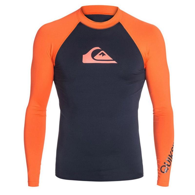 Mens Long Sleeve Rash Guard UPF 50 Sun Protection Swim Shirt Surfing Swimming Snorkeling