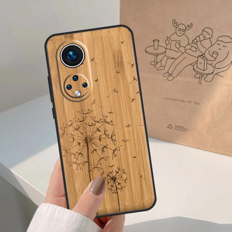 Natural Bamboo Wood Animal Print Case For Honor Magic 7 6 5 Lite Cover For Honor 200 400 Pro 50 70 90 X9 X8a X8b X9a X9b X9c