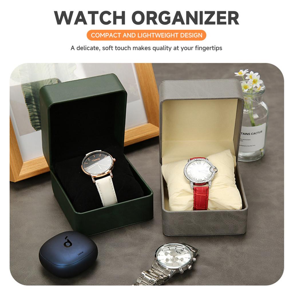 PU Leather Watch Box Luxury Flip Watches Storage Boxes Man Jewelry Organizer Packaging Case Portable Gift Watch Box (no Watch)
