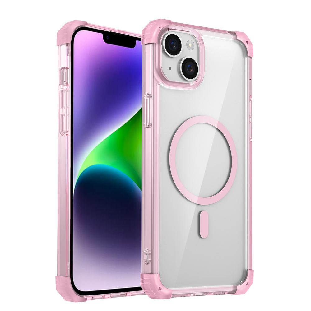 

Прозрачный чехол KEYSION для iPhone 15 Pro Max 15Plus, противоударная задняя крышка для телефона iPhone 14 13 12 Pro Max for iPhone 15 розовый