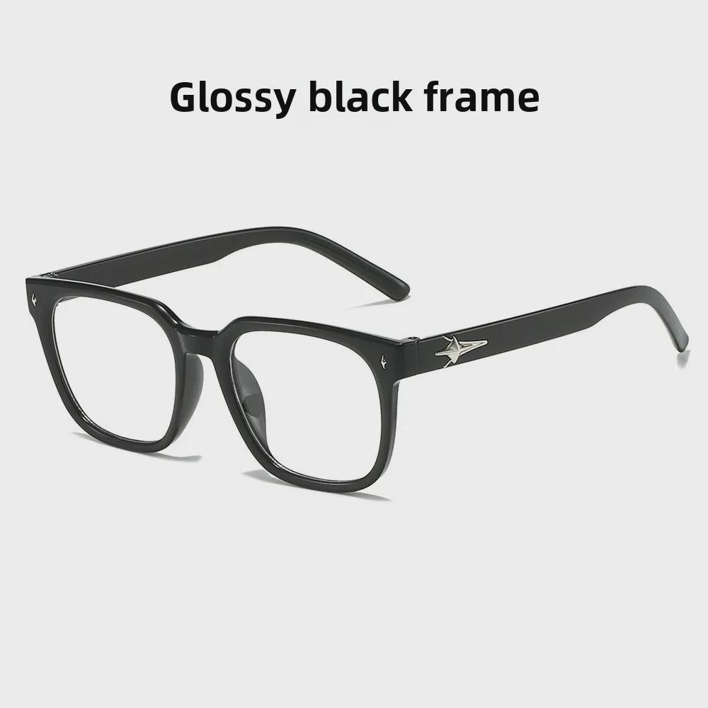 Damen Retro Quadratische Brille mit schwarzem Rahmen: Make-up-freies Werkzeug für eckige und runde Gesichter, kompatibel mit Korrektionsgläsern