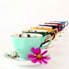 Vintage Butterfly Bone China Coffee Cup Saucer Set, Colorful Ceramic Tea Cup with Gold Rim, Elegant Porcelain Latte Mug for Afternoon Tea Home Decor