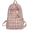 Plaid Backpack Lightweight Ergonomic Large Capacity School Bag for Grades 3-6 Girls Middle High Students Travel