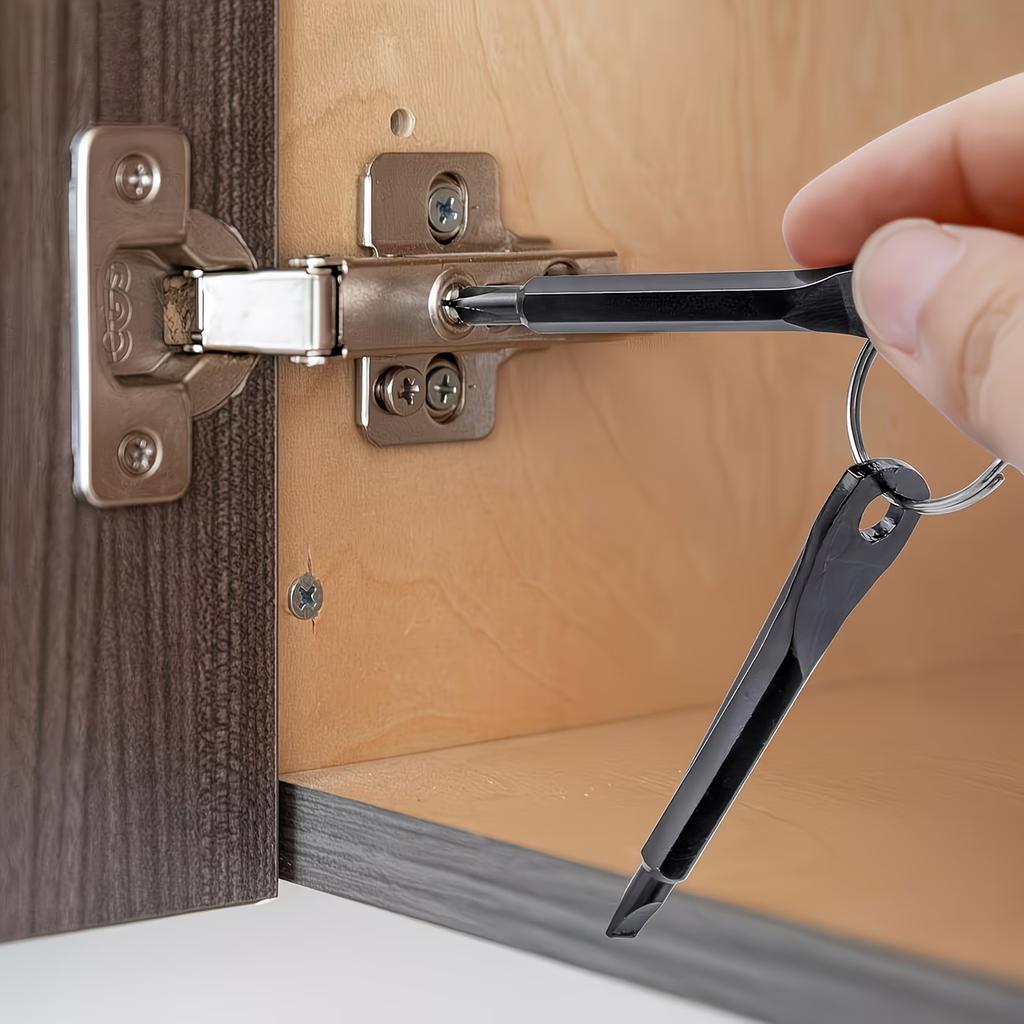 3 Portable Allen Wrench, Phillips Head Screwdriver, Mini Handle Key Ring Set-Adjustable Universal Tool Suitable for Car, Bicycle