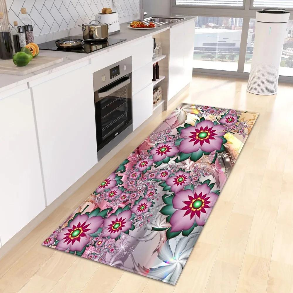 Home Kitchen Decoration Carpet Colorful Butterfly Printed Floor Mat Entrance Corridor Carpet Home Decoration