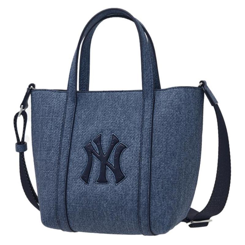 MLB Artificial Leather Tote Bag, Shopping Bag, Shoulder Bag, Crossbody Bag, Handbag Regular Unisex Indigo Casual 3AORS884N-50INS