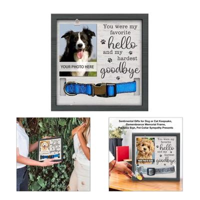 Pet Picture Frame Memorials Dog Memorials Sentiment Frame Collar Frame Remembrance Sympathy Gift for Loss of Pet