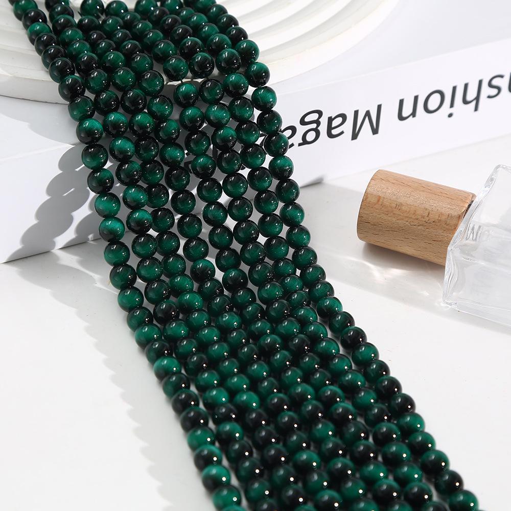 High-Quality Imitation Yellow Tiger Eye Gemstone Glass Beads for DIY Bracelets and Ornaments