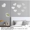 10 Pieces Heart Shape Acrylic Mirror Wall Stickers Plate Self Adhesive Mirror Stickers Mirrors for Wall Decor Wedding Table