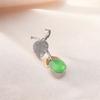 Natural Green Cat's Eye Gemstone 925 Sterling Silver Jewelry Pendant Necklace PP-55-30