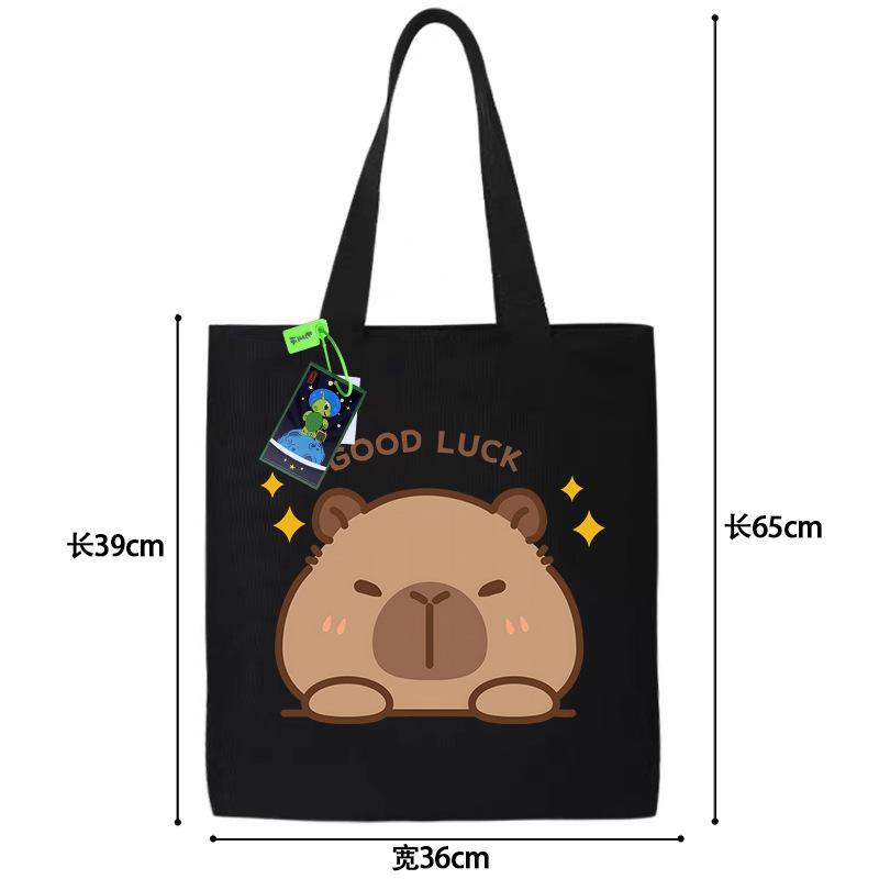 High value kapibara canvas bag anime small fresh ins simple portable handbag