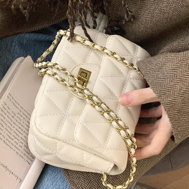 Versatile Trend Wind Crossbody Bag Women's Fashion Rhombus Chain Niche Sense One Shoulder Crossbody Small Square Bag