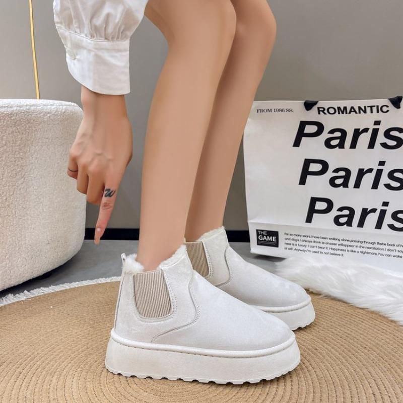 Autumn and winter new plush thickened warm snow boots casual versatile thick-soled plush women's snow boots shoes