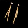 Light Luxury Style Long Fringed Earrings Femininity Showing Face Thin Earrings Cold Wind Earrings