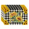 4/6pcs Set, Sunflower-Themed Kitchen Heat-Resistant Table Mats for Spring And Summer, Preventing Water, Oil, And Burns, Living Room Tablecloth