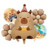 Animal Kapibara Birthday Daisy Flower Aluminum Film Latex Balloon Set Banquet Arrangement Supplies