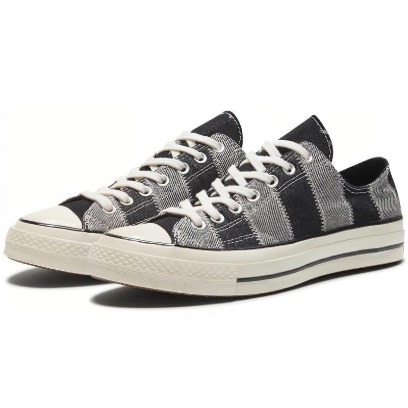 Converse Chuck 1970s Comfortable and Versatile Low-Top Espadrilles Unisex Black Grey