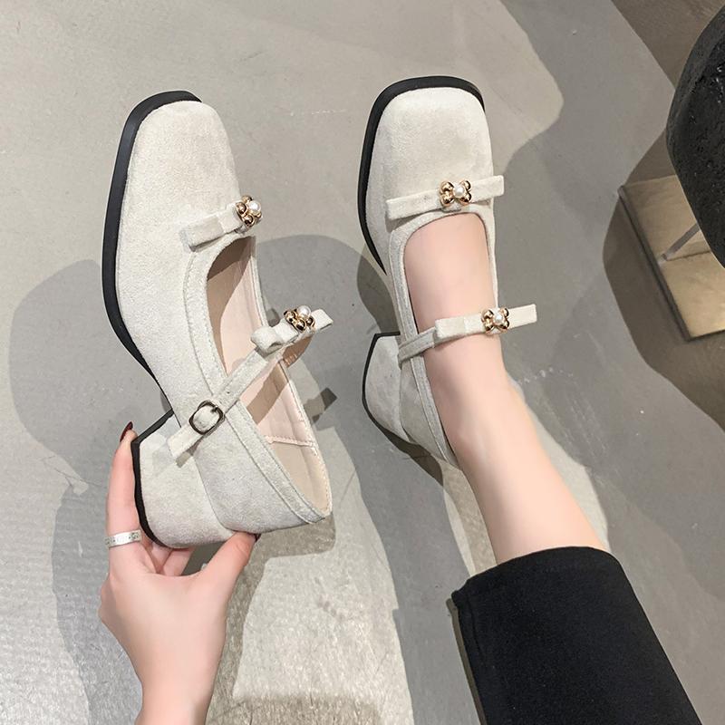 Fashion French Versatile Mary Jane Shoes Women's Spring 2025 New Coarse Heel Match Skirts Small Shoes Japanese Style Single Shoe