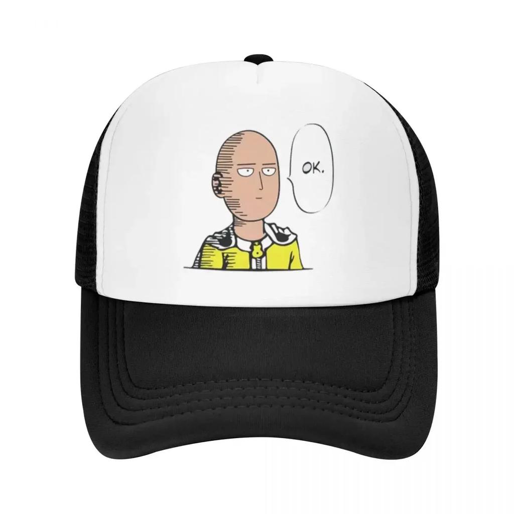 OK ONE PUNCHUnisex Travel Mesh Baseball Caps Unisex Highend FeUnisex Beach Sunscreen Hat Hip Hop Trucker Cap