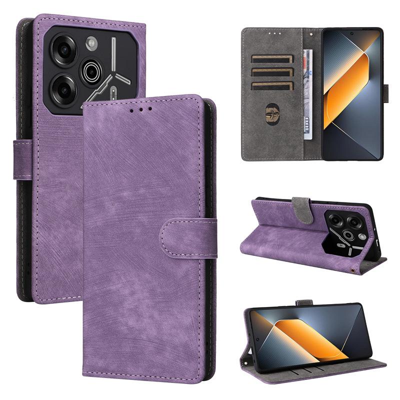 Чехол-книжка для Tecno Pova 6 / Pova 6 Pro из искусственной кожи с полной защитой корпуса [блокировка RFID] Чехол-кошелек
