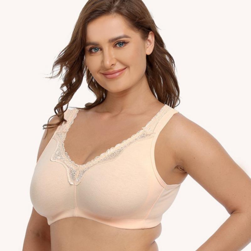 Nude Full Cup Plus Size Bra Fat Girl Lace Comfortable Underwear