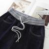 Women's High-Waist Dark Blue Retro Scimitar Jeans - New Spring & Autumn 2026 Slimming Straight-Leg Style