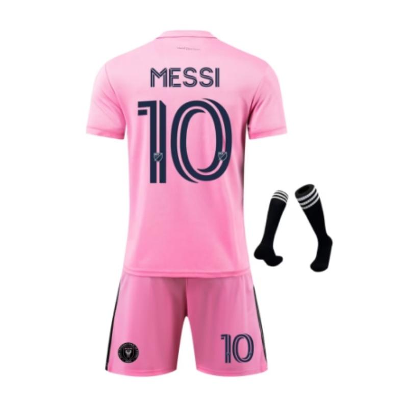 Kids Miami Messi Soccer Jersey, ANUTETOUNI® Polyester Pink Athletic Gear