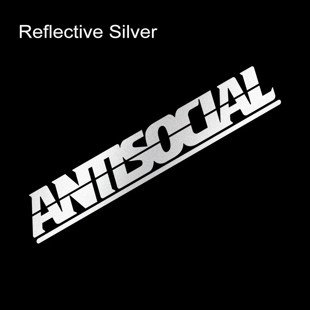 Antisocial Reflective Car Stickers Personalize For Auto Body Window Laptop Motorcycle Decals Styling Decoration Car Accessories